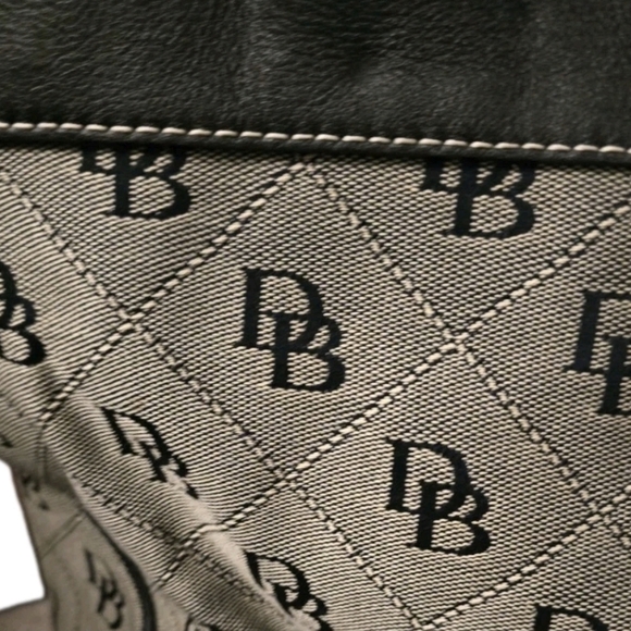 Dooney & Bourke 1975 Signature Satchel Shoulder Bag Designer Black/Gray DB134V - Picture 4 of 16